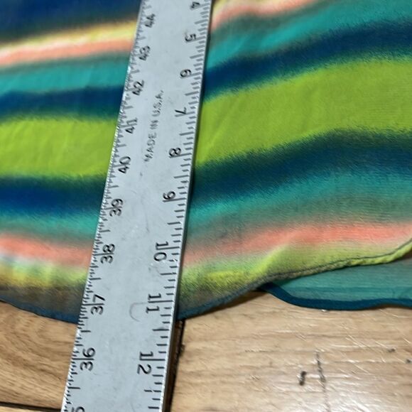 SOPRANO Green Blue Sheer Criss Cross Strap Camisole Colorful Stripe Button S Y2k - Picture 6 of 11